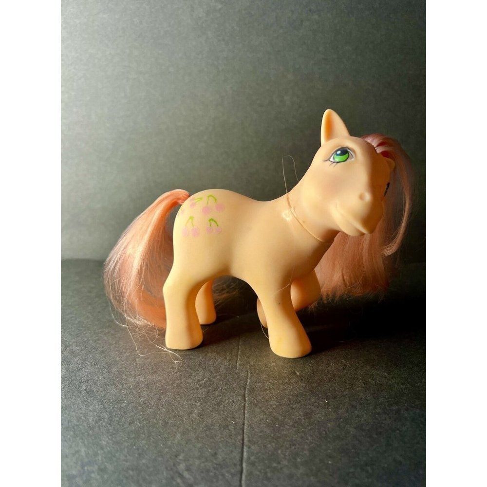 Vintage G1 1982 My Little Pony Cherries Jubilee Pony Cherry Pink MLP Toy Horse